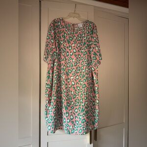 ASOS Curve Pink and Green Patterned Top